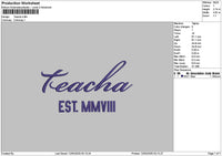 Teachatext Embroidery File 6 sizes