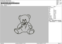Bear Outline 0203 Embroidery File 6 sizes
