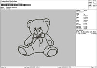 Bear Outline 0203 Embroidery File 6 sizes