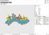 Teletubbies Embroidery File 6 size