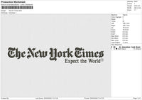 The NY Times Embroidery File 6 size
