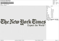 The NY Times Embroidery File 6 size