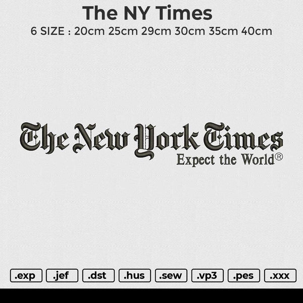 The NY Times Embroidery File 6 size