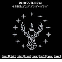 Deer outline 03 Embroidery File 6 sizes