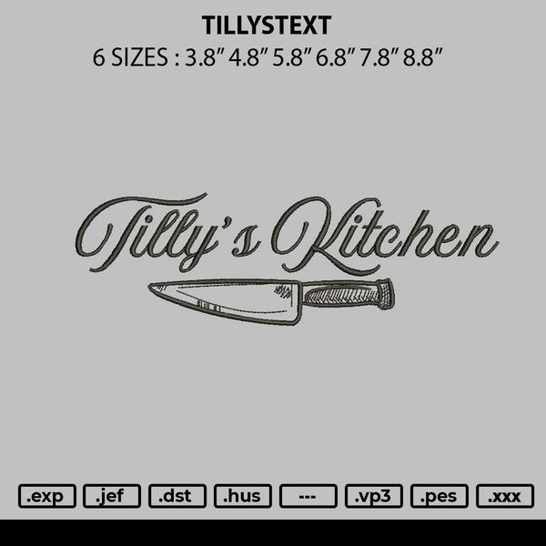 Tillystext Embroidery File 6 sizes
