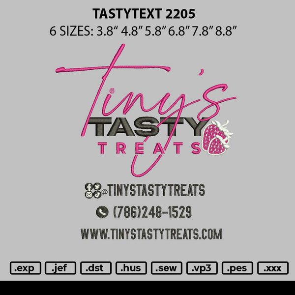 Tinytext Embroidery File 6 sizes