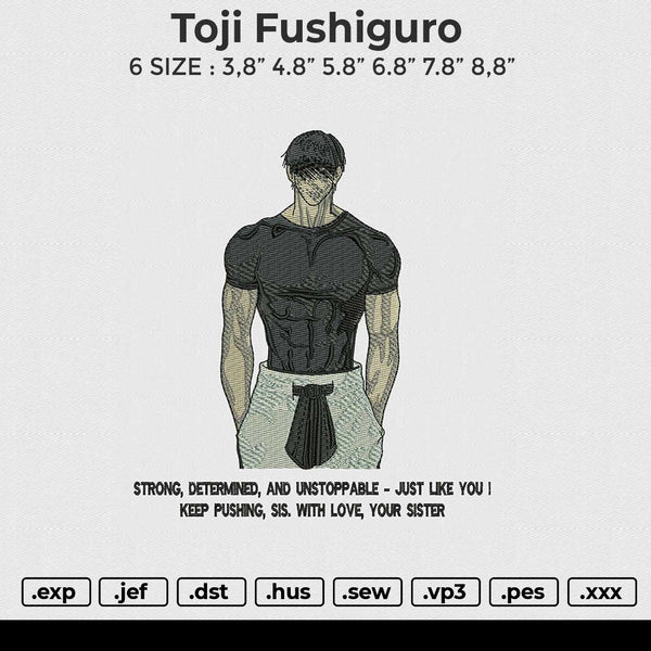 Toji Fushiguro Embroidery File 6 size