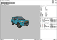Blue Car Embroidery File 6 sizes