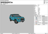 Blue Car Embroidery File 6 sizes