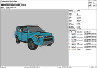 Blue Car Embroidery File 6 sizes
