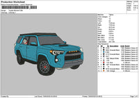 Blue Car Embroidery File 6 sizes