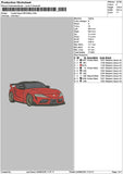 Red Car 0408 Embroidery File 6 sizes