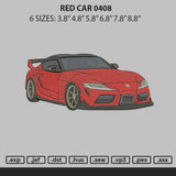 Red Car 0408 Embroidery File 6 sizes