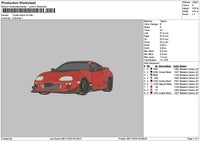Red Car 0811 Embroidery File 6 sizes