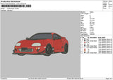 Red Car 0811 Embroidery File 6 sizes