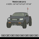 Truck Car 2312 Embroidery File 6 sizes