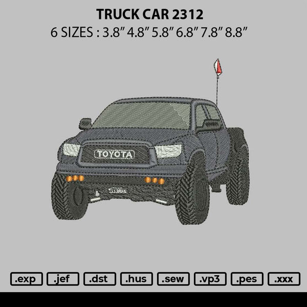 Truck Car 2312 Embroidery File 6 sizes