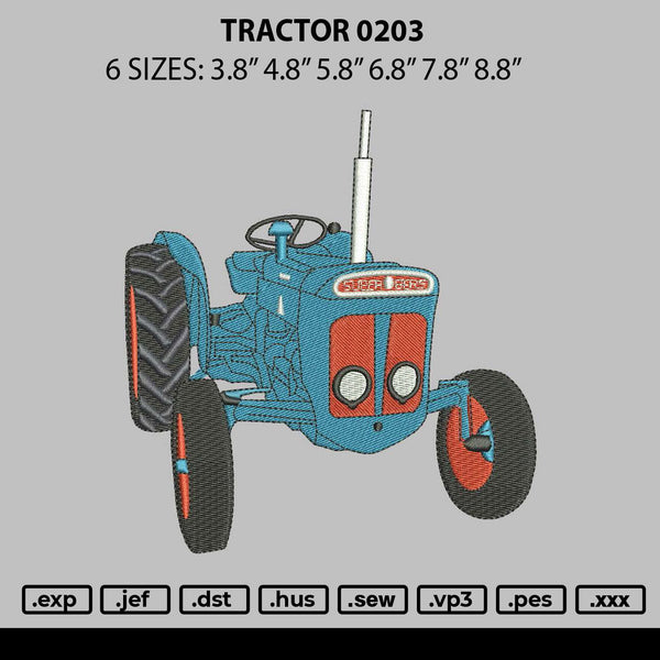 Tractor 0203 Embroidery File 6 sizes