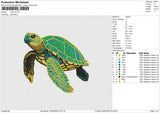 TurtleV4 Embroidery File 6 size