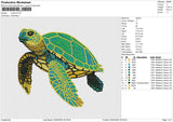 TurtleV4 Embroidery File 6 size