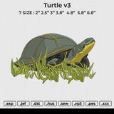 Turtle v3 Embroidery File 6 size