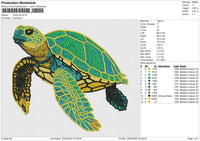 TurtleV4 Embroidery File 6 size