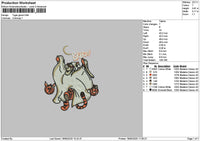Tigerghost Embroidery File 6 sizes
