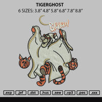 Tigerghost Embroidery File 6 sizes