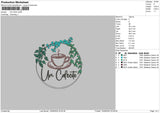 Coffee 03 Embroidery File 6 sizes