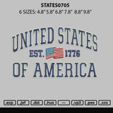 States0705 Embroidery File 6 sizes