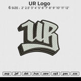 UR logo Embroidery File 6 size