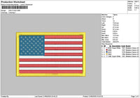 Flag 2105 Usa Embroidery File 6 sizes