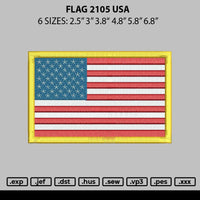 Flag 2105 Usa Embroidery File 6 sizes
