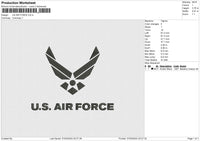 US AIR FORCE Embroidery File 6 size