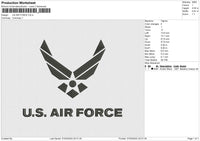 US AIR FORCE Embroidery File 6 size