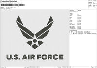 US AIR FORCE Embroidery File 6 size