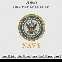 US NAVYEmbroidery File 6 size