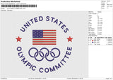 US OLYMPIC COMMITTEE Embroidery File 6 size