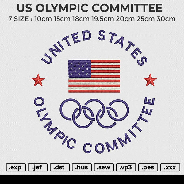 US OLYMPIC COMMITTEE Embroidery File 6 size