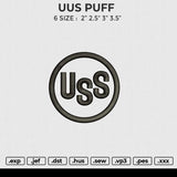 UUS PUFF Embroidery File 6 size