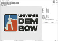 Universe Dem Bow v1 Embroidery File 6 size