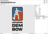Universe Dem Bow v2 Embroidery File 6 size