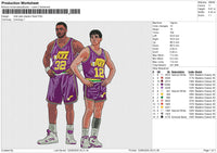Utah Jazz player Embroidery File 6 size