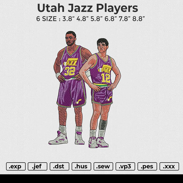 Utah Jazz player Embroidery File 6 size