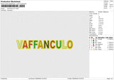 VAFFANCULO Embroidery File 6 size