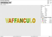 VAFFANCULO Embroidery File 6 size