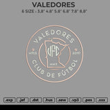 VALEDORES Embroidery File 6 size
