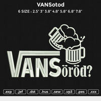 VANSotod Embroidery File 6 size