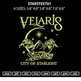Starstext01 Embroidery File 6 sizes