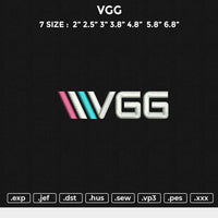 VGG Embroidery File 6 size